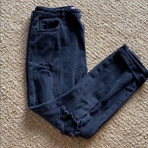 Pacsun black distressed mom jean